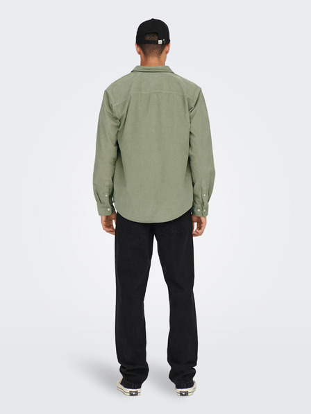 ONLY & SONS Tricou de bărbați verde din catifea ONLY & SONS Alp