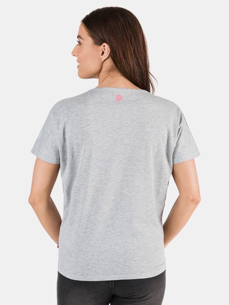 Sam 73 Tricou gri pentru femei cu imprimeu SAM 73