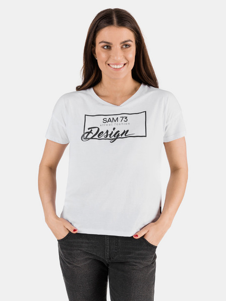 Sam 73 Tricou imprimat alb pentru femei SAM 73