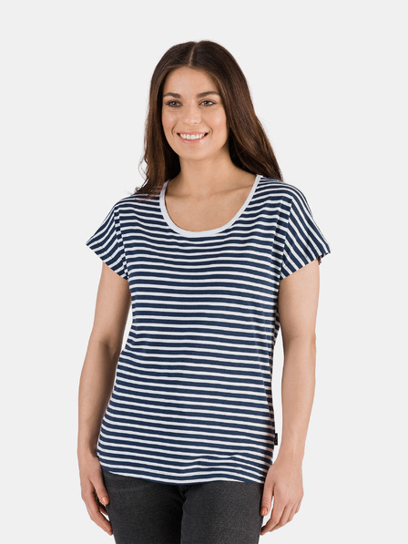 Sam 73 Tricou cu dungi albastru închis pentru femei SAM 73