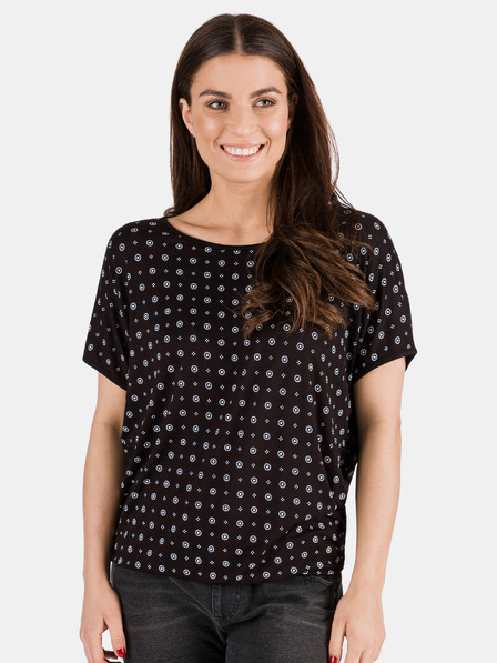 Sam 73 Tricou negru cu model pentru femei SAM 73