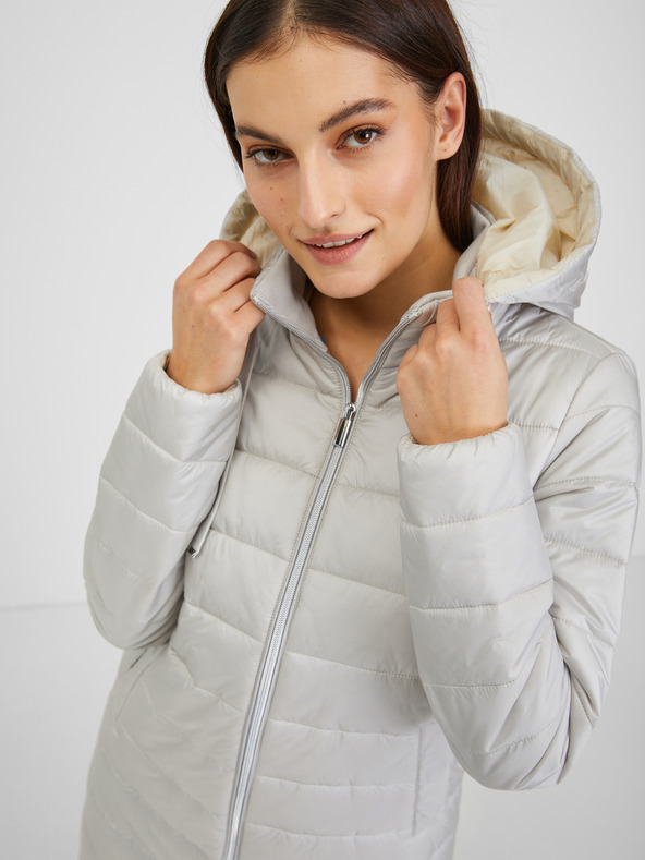 Orsay Palton matlasat de iarnă de damă gri deschis ORSAY