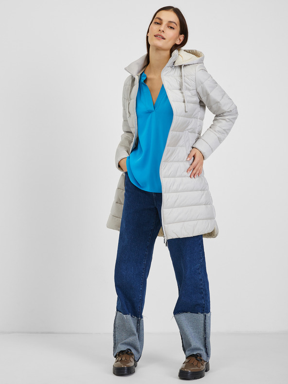 Orsay Palton matlasat de iarnă de damă gri deschis ORSAY