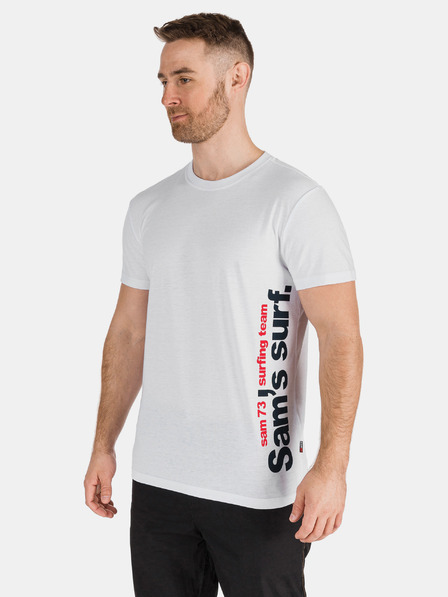 Sam 73 Tricou imprimat alb pentru bărbați SAM 73