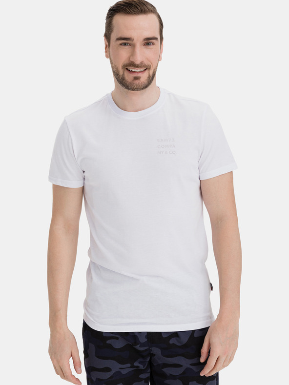 Sam 73 Tricou alb pentru bărbați SAM 73