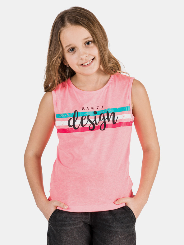 Sam 73 Tank top roz pentru fete cu imprimeu SAM 73