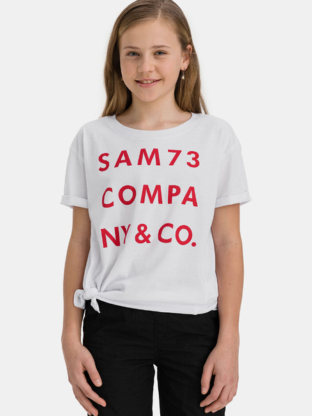 Sam 73 Tricou alb pentru fete cu imprimeu SAM 73