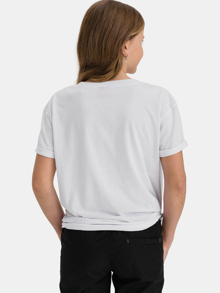 Sam 73 Tricou alb pentru fete cu imprimeu SAM 73