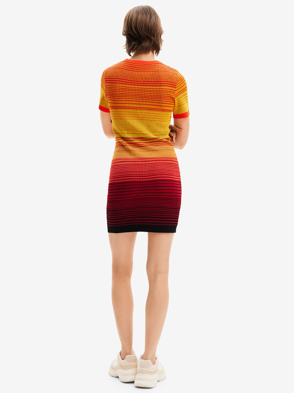 Desigual Rochie Bipalmeri galbenă și portocalie Desigual pentru femei