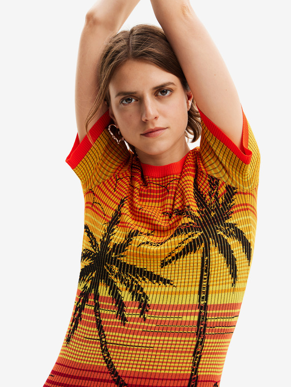 Desigual Rochie Bipalmeri galbenă și portocalie Desigual pentru femei