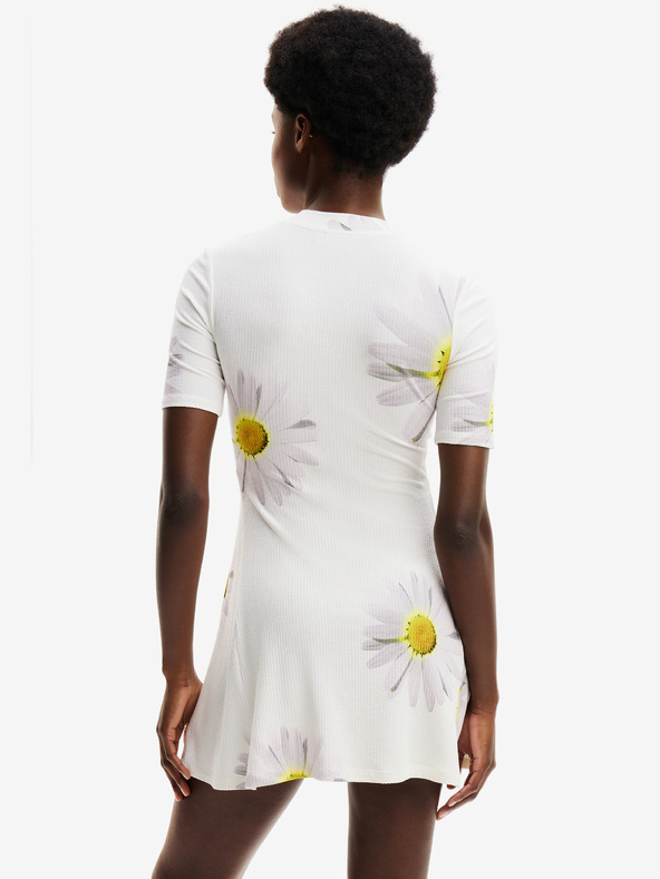 Desigual Rochie florală albă pentru femei Desigual Margaritas