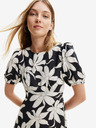 Desigual Desigual Nashville rochie florală albă și neagră pentru femei