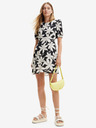 Desigual Desigual Nashville rochie florală albă și neagră pentru femei