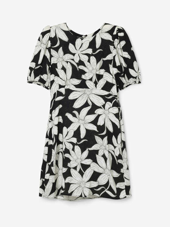 Desigual Desigual Nashville rochie florală albă și neagră pentru femei