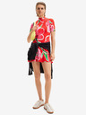 Desigual Rochie roșie tricotată cu flori pentru femei Desigual Boston