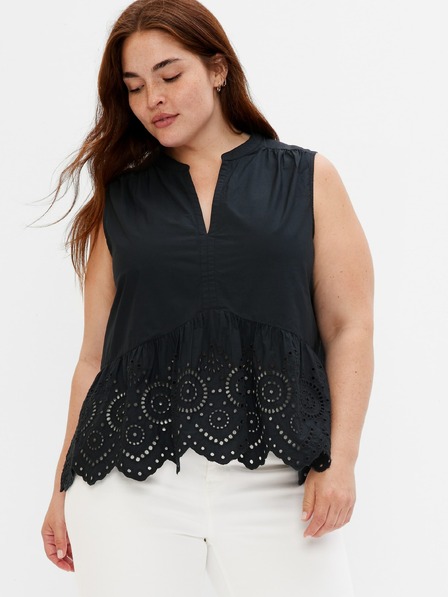 GAP Top peplum din bumbac cu dantelă GAP