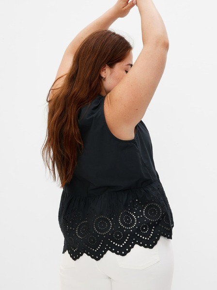 GAP Top peplum din bumbac cu dantelă GAP