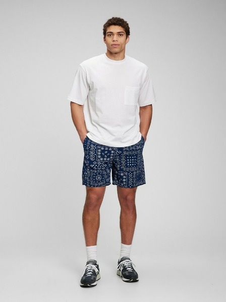 GAP Pantaloni scurți din bumbac cu imprimeu albastru GAP