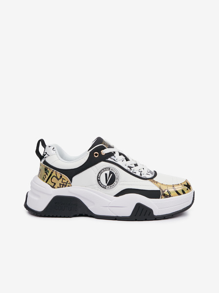 Versace Jeans Couture Adidași pentru bărbați negri și albi cu detalii din piele Versace Jeans Couture Fondo Stargaze 01