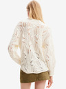 Desigual Cardigan pentru femei Desigual Milano crem din amestec de lână