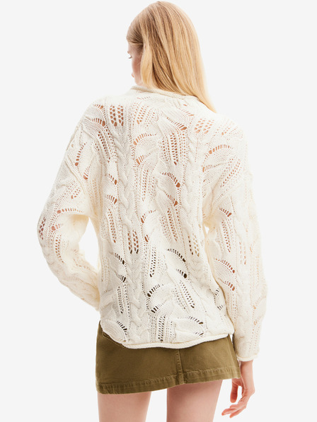 Desigual Cardigan pentru femei Desigual Milano crem din amestec de lână