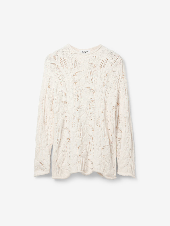 Desigual Cardigan pentru femei Desigual Milano crem din amestec de lână