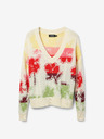 Desigual Cardigan floral de damă roșu și crem Desigual Join