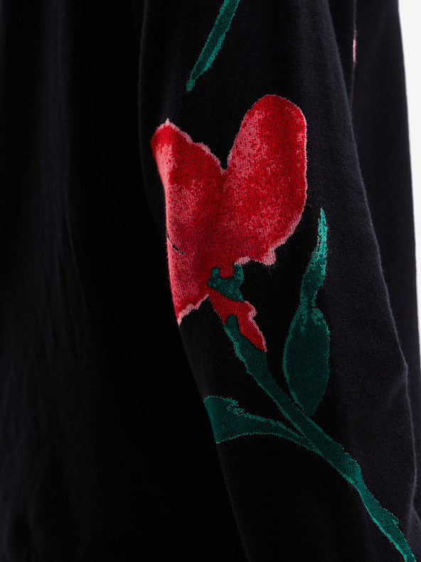 Desigual Pulover înflorat negru pentru femei Desigual Demis