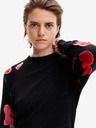 Desigual Pulover înflorat negru pentru femei Desigual Demis