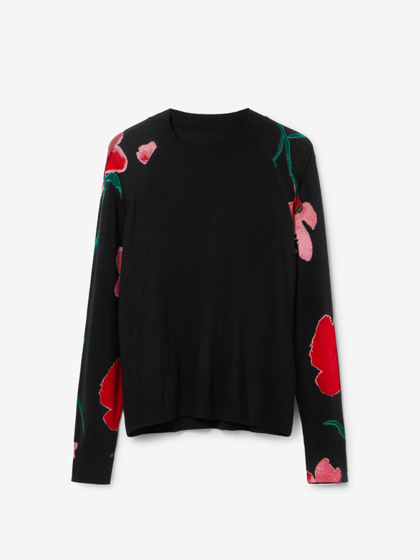 Desigual Pulover înflorat negru pentru femei Desigual Demis