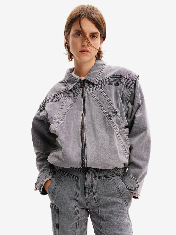 Desigual Jachetă din denim Desigual Tae gri deschis, damă