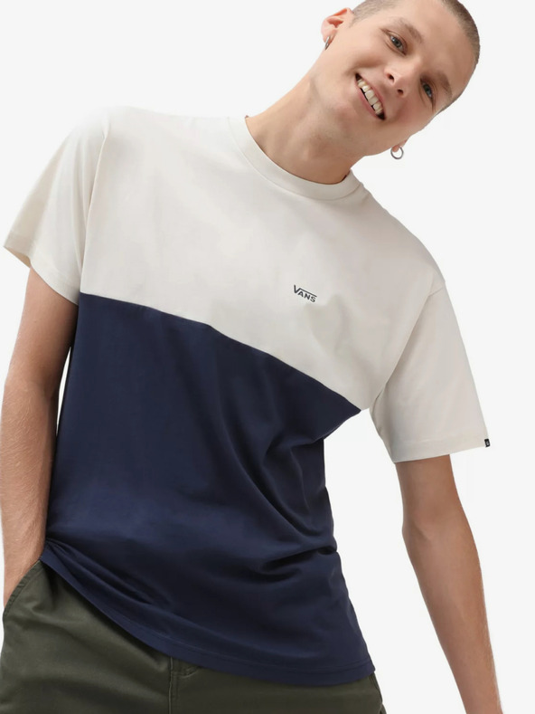 Vans Tricou VANS Colorblock crem și albastru pentru bărbați