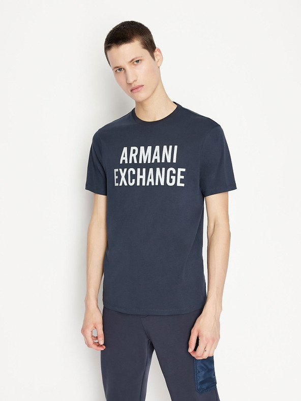 Armani Exchange Tricou Armani Exchange albastru închis pentru bărbați