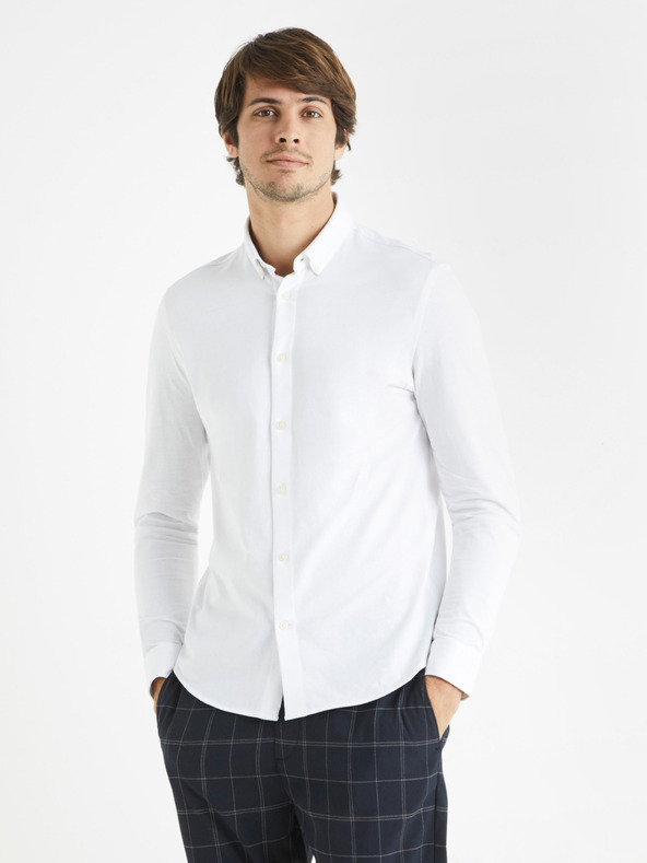 Celio Tricou alb pentru bărbați Celio Bapik
