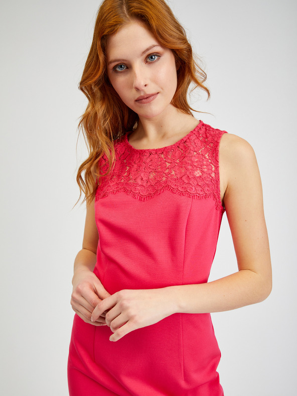 Orsay Rochie de damă roz închis cu dantelă ORSAY