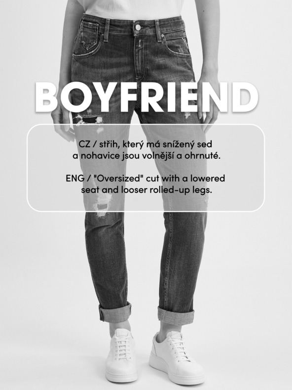 Orsay Blugi boyfriend decupați de damă albi ORSAY