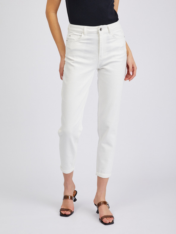 Orsay Blugi de damă albi trei sferturi mom fit ORSAY