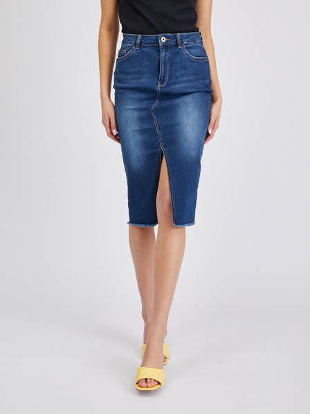 Orsay Fustă de damă albastră din denim ORSAY