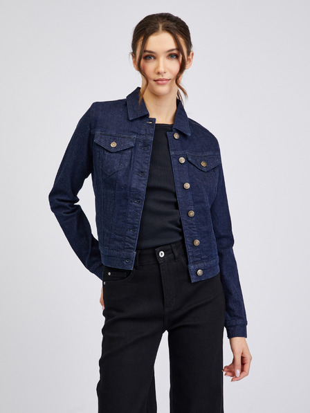 Orsay Jachetă din denim albastru închis pentru femei ORSAY