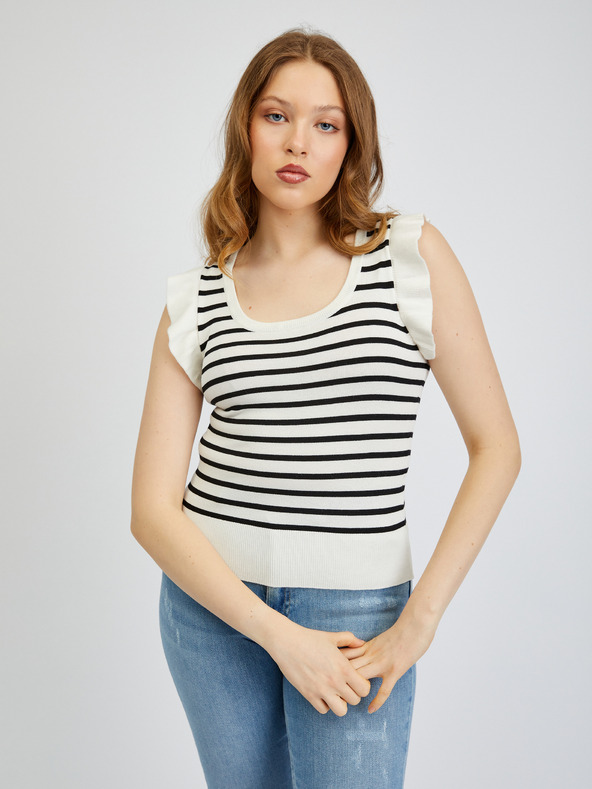 Orsay Bluză de damă în dungi alb-negru ORSAY