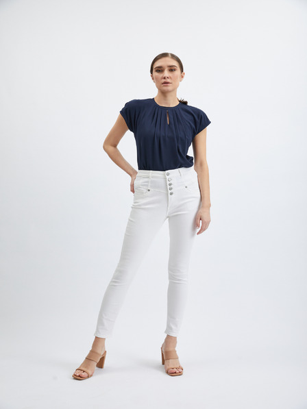 Orsay Blugi skinny fit pentru femei culoare albă ORSAY