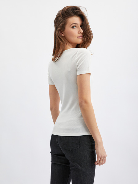 Orsay Tricou pentru femei alb cu detaliu decorativ ORSAY