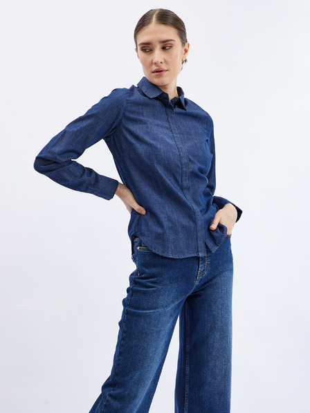 Orsay Cămașă pentru femei din denim albastru închis ORSAY
