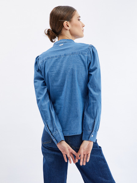 Orsay Cămașă albastră de damă din denim cu detaliu decorativ ORSAY