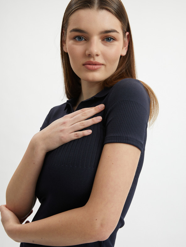 Orsay Tricou polo tricotat de damă albastru închis ORSAY