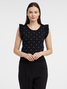 Orsay Tricou negru cu buline pentru femei ORSAY
