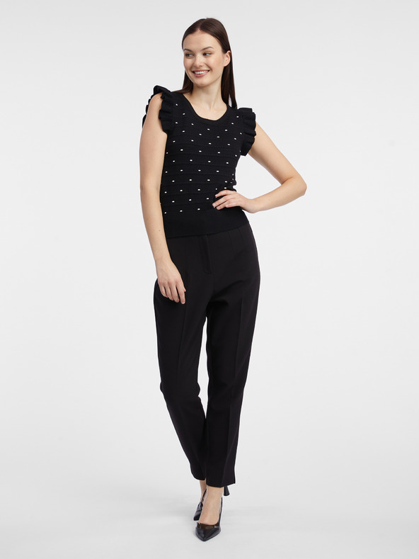 Orsay Tricou negru cu buline pentru femei ORSAY