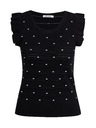Orsay Tricou negru cu buline pentru femei ORSAY