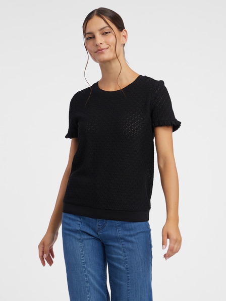 Orsay Tricou negru cu motive pentru femei ORSAY