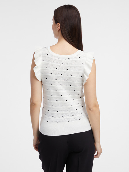 Orsay Tricou alb cu buline pentru femei ORSAY